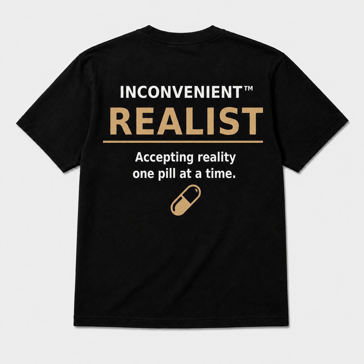 Inconvenient Realist Tee back design