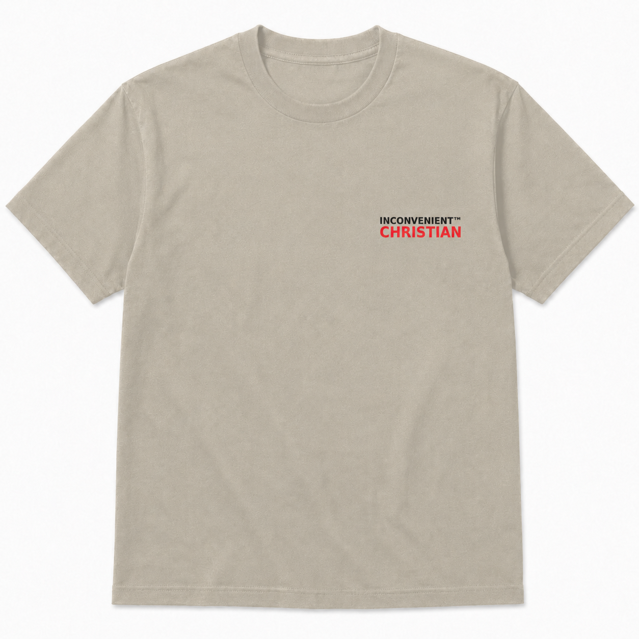 Inconvenient Christian Tee front design