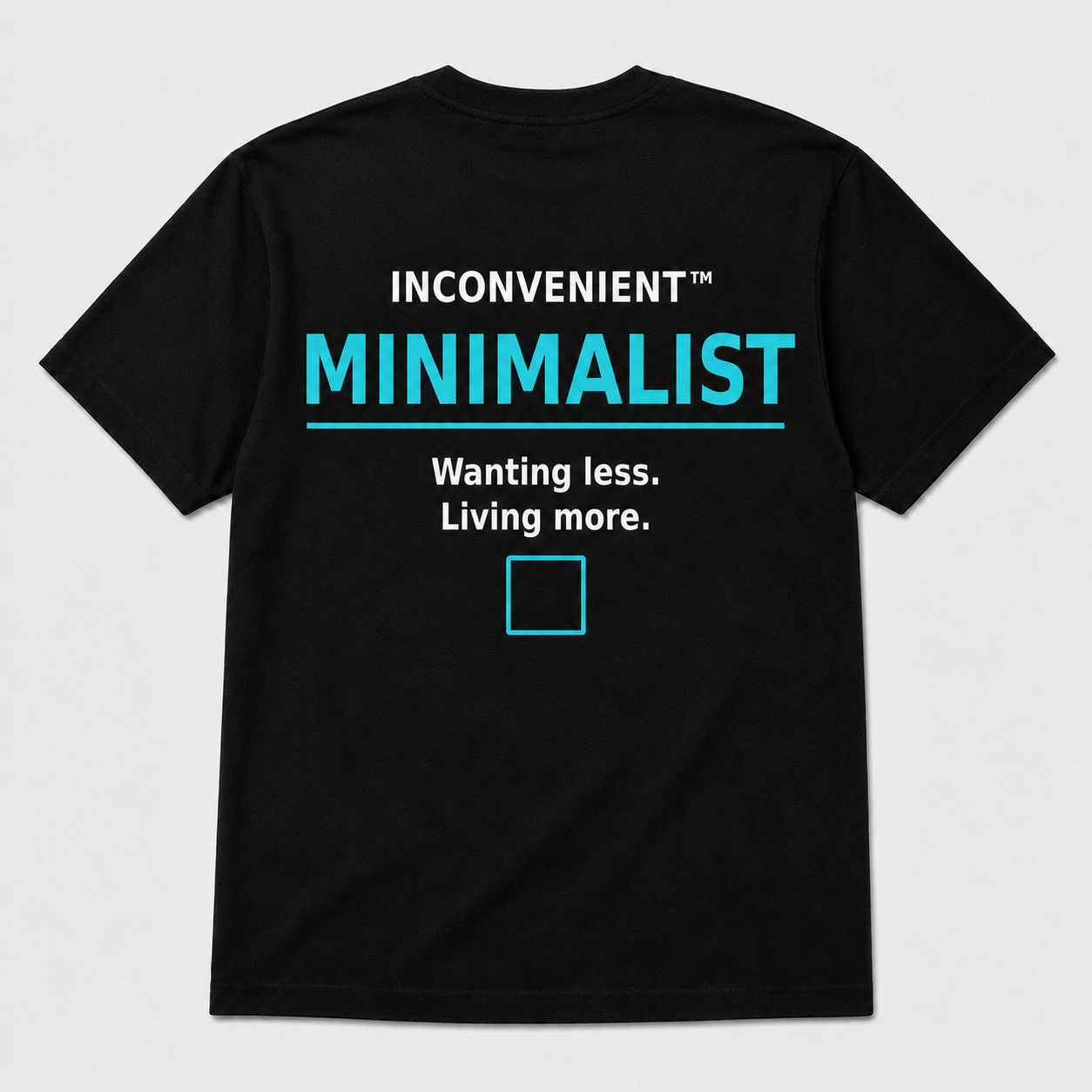 Inconvenient Minimalist Tee back design