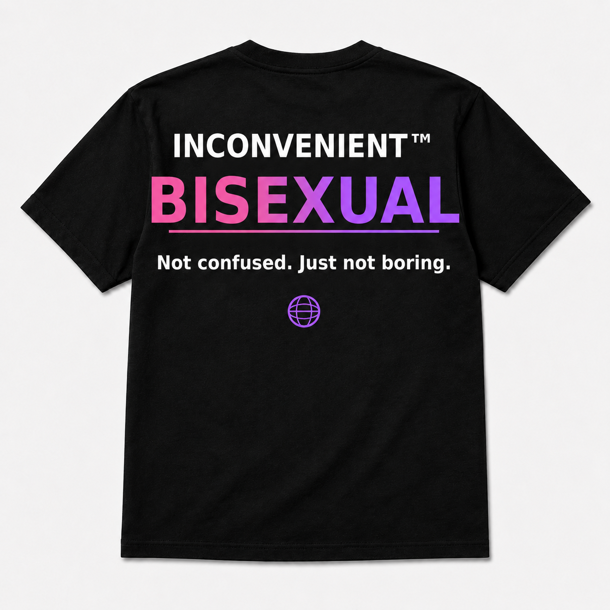 Inconvenient Bisexual Tee back design