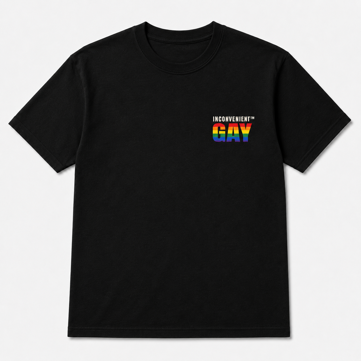 Inconvenient Gay Tee front design