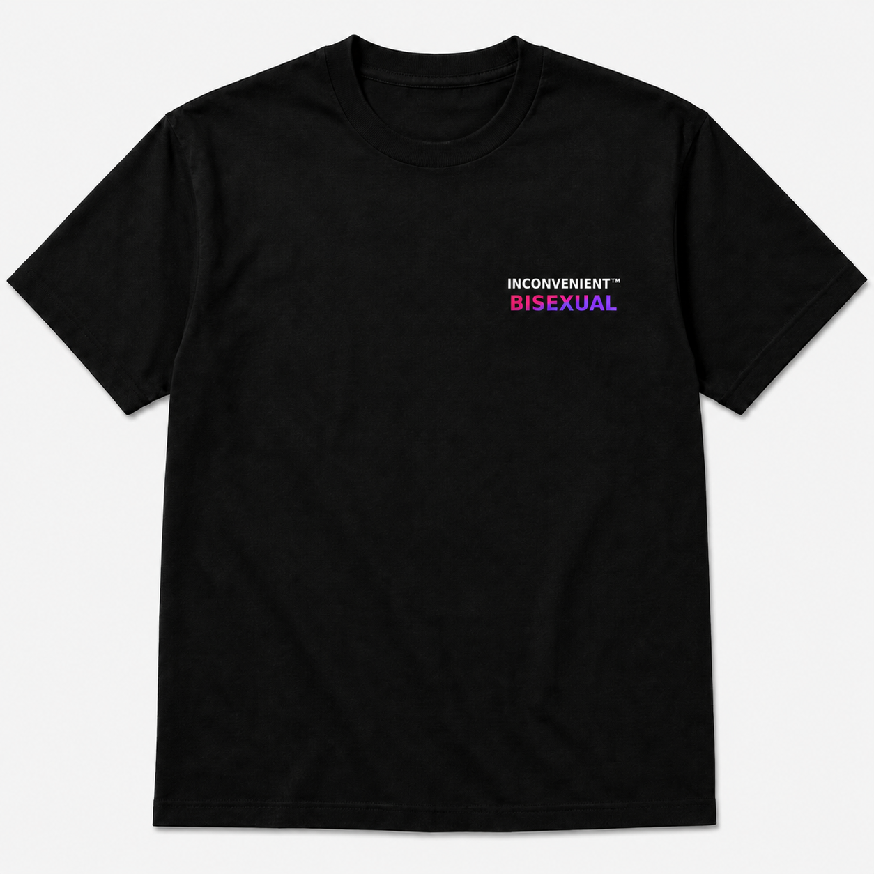 Inconvenient Bisexual Tee front design