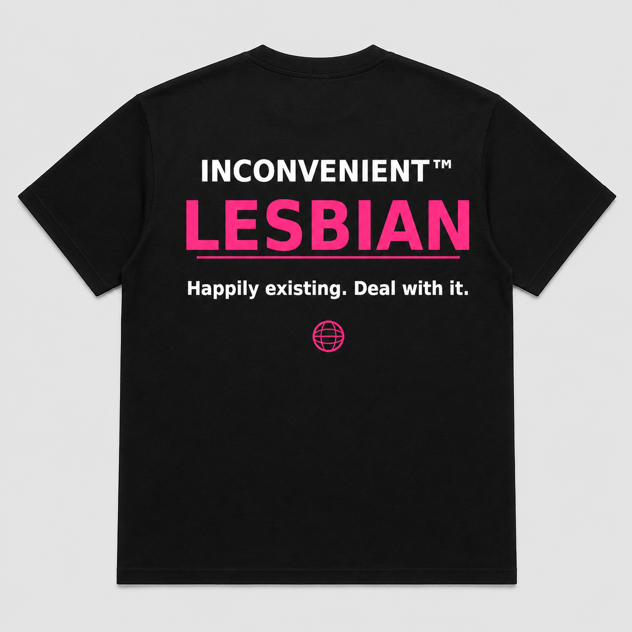 Inconvenient Lesbian Tee back design