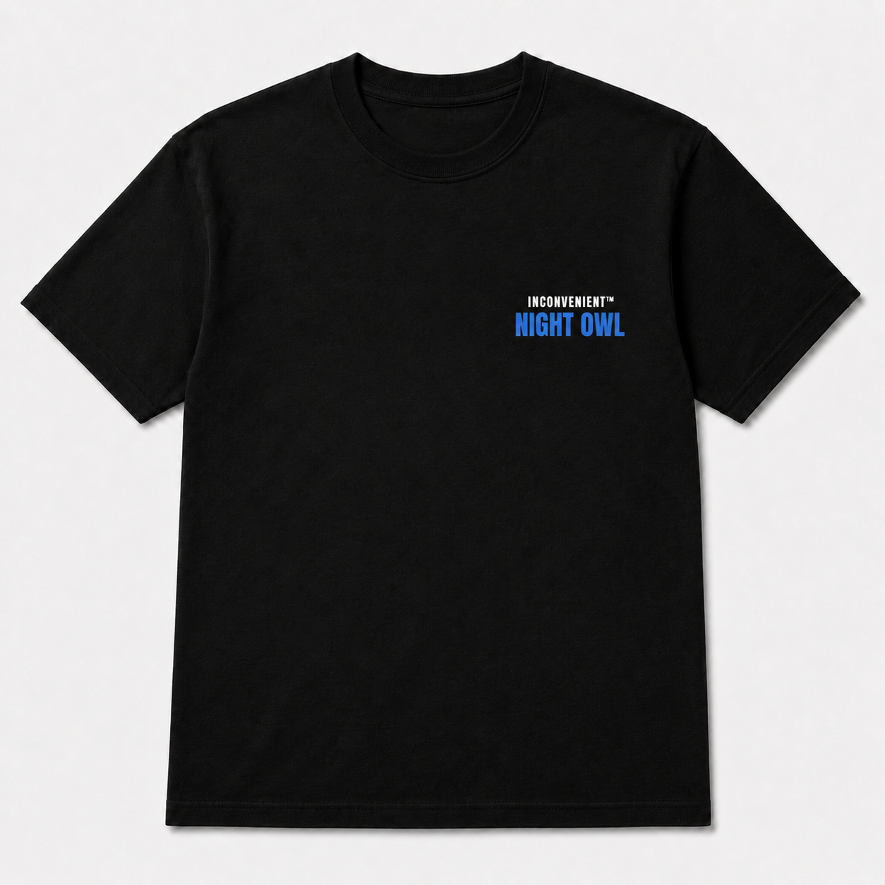 Inconvenient Night Owl Tee front design